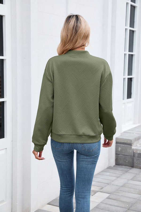 Women Spring/Fall Outerwear Casual Plain Long Sleeve Stand Collar Jacket