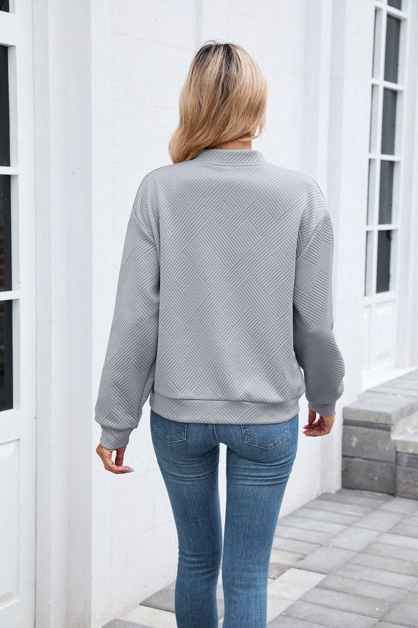 Women Spring/Fall Outerwear Casual Plain Long Sleeve Stand Collar Jacket