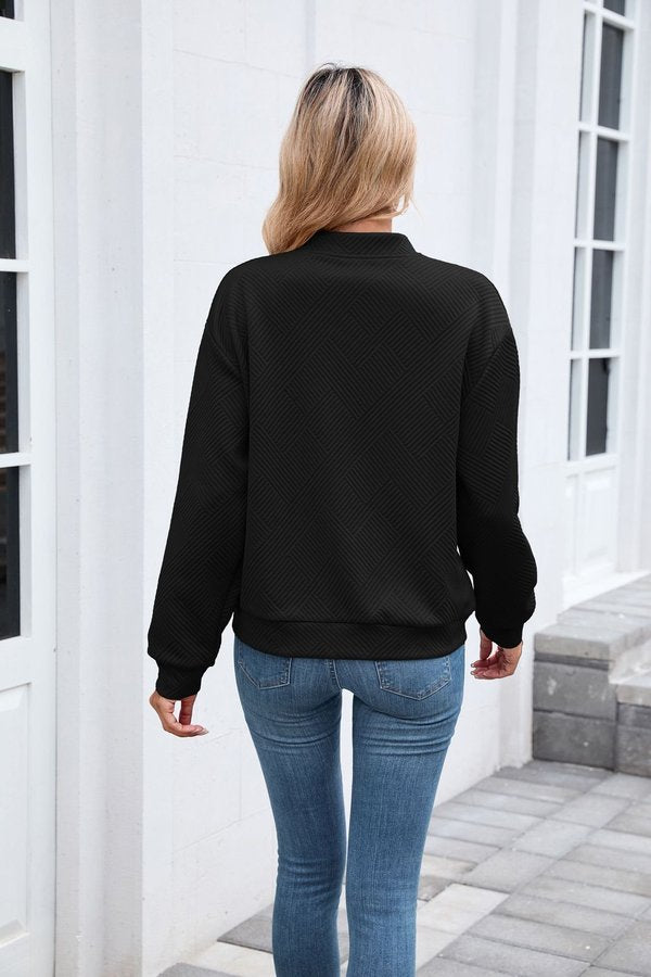Women Spring/Fall Outerwear Casual Plain Long Sleeve Stand Collar Jacket