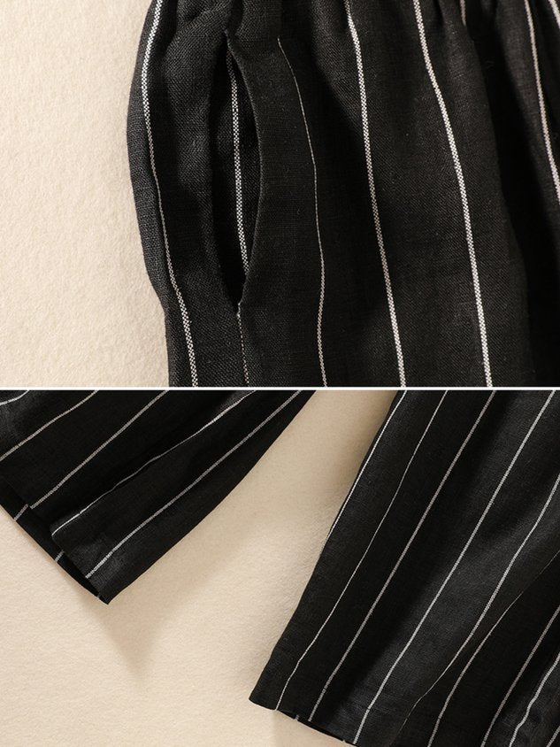Women Striped Long Pants Casual Spring/Fall Trousers