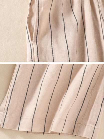 Women Striped Long Pants Casual Spring/Fall Trousers