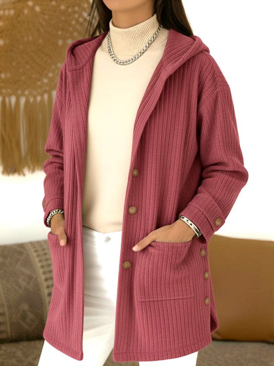 Women Spring/Fall Outerwear Casual Plain Long Sleeve Hoodie Jacket