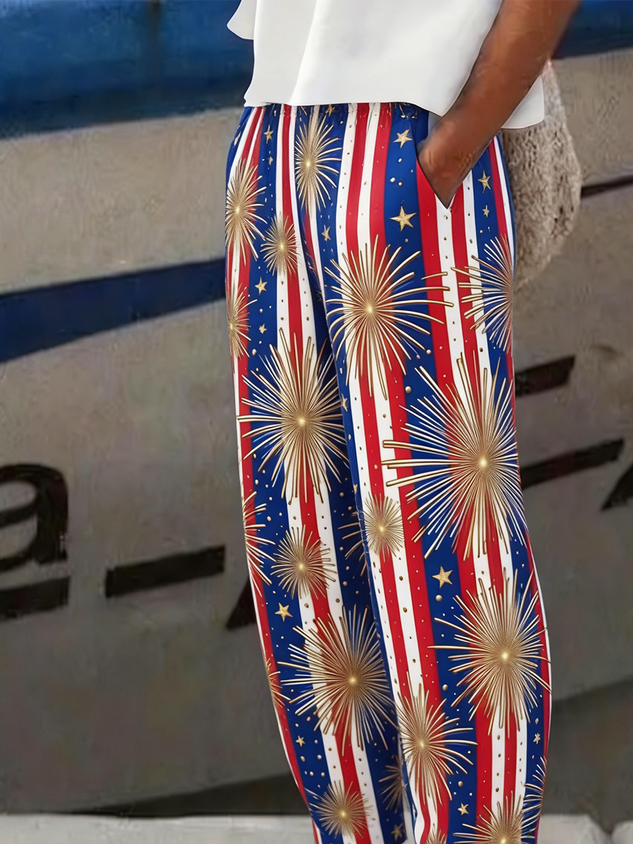 Women Striped Long Pants Vintage Spring/Fall Trousers