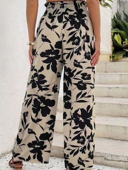 Women Geometric Long Elastic Waist Pants Casual Spring/Fall Trousers